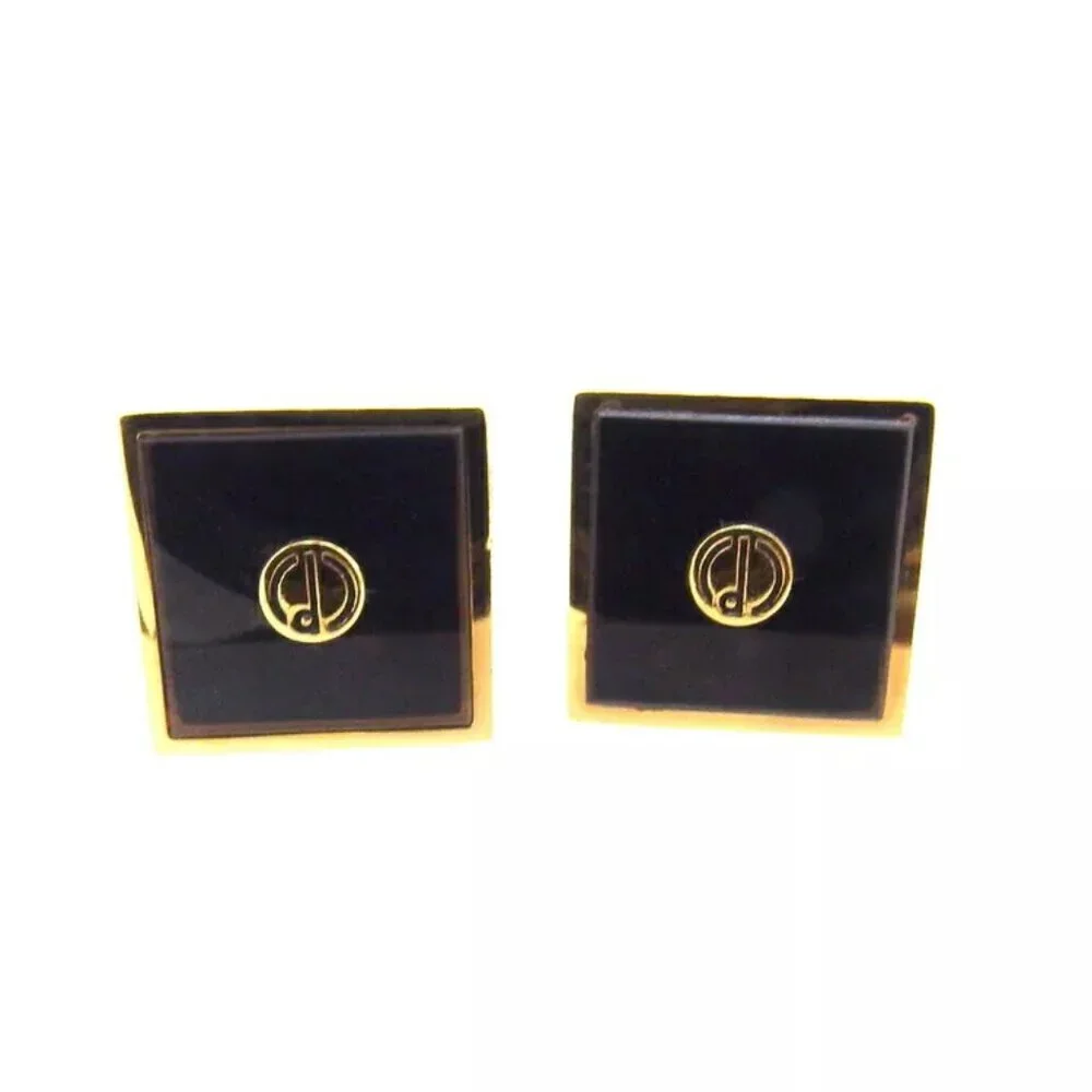 DUNHILL Cuffs D Mark Gold Bracket Authentic